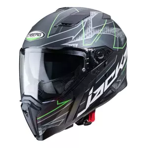 Caberg Jackal Techno casco integrale da moto nero opaco/grigio/verde fluo S-1