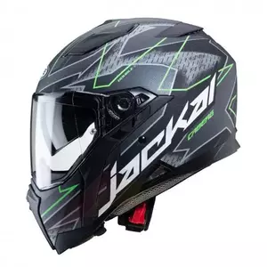 Caberg Jackal Techno casco integrale da moto nero opaco/grigio/verde fluo S-2