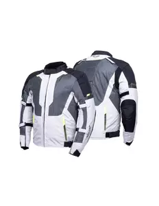 L&J Rypard Vertex cenușiu/grișu, jachetă de motocicletă din material textil S-1