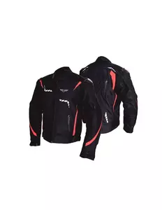L&J Rypard Falcon giacca da moto in tessuto nero/rosso 3XL-1