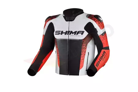 Shima STR 2.0 chaqueta de moto de cuero rojo fluo 56-1