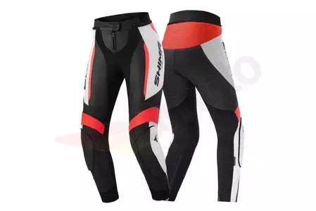 Shima Miura 2.0 motorcykelbukser i læder til damer rød fluo 34-3