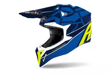 Capacete Airoh Junior Wraap Mood Azul Brilho XXS para motas de enduro - WR-M18Y-XXS