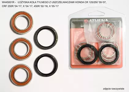 Rolamentos da roda traseira com vedantes Athena - W445001R