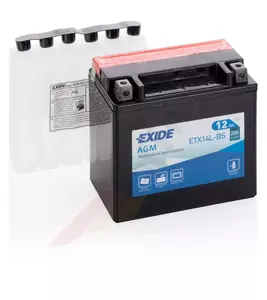 Exide ETX14L-BS YTX14L-BS 12Ah 12V P+ batteri - ETX14L-BS