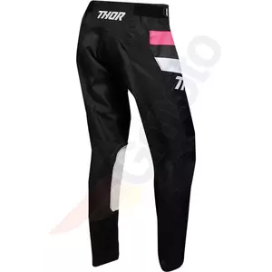 Thor Pulse Racer ženske enduro cross hlače crne/ružičaste boje 3/4-2