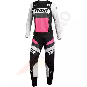 "Thor Pulse Racer" moteriškos "Enduro Cross" kelnės juoda/rožinė 3/4-3