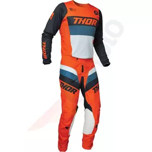Thor Junior Pulse Racer spodnie Enduro Cross pomarańczowy/granatowy 18-3