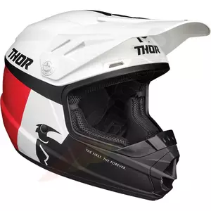 Thor Junior Sector Racer kask Enduro cross biały/niebieski/czerwony S - 0111-1350