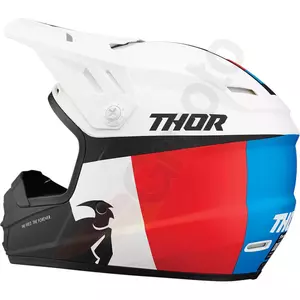 "Thor Junior Sector Racer Enduro cross" šalmas baltas/mėlynas/raudonas S-2