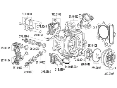 Wałek rozrządu Polini 4V Honda XR 50 - 293.0108
