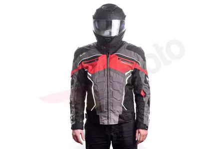 Adrenaline Scorpio PPE čierna/červená/šedá XL textilná bunda na motorku-5