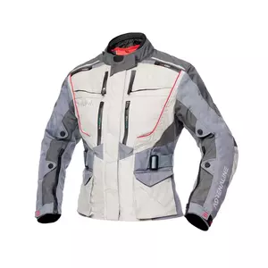 Adrenaline Orion Lady PPE beige/rosso/grigio L giacca da moto in tessuto da donna-1