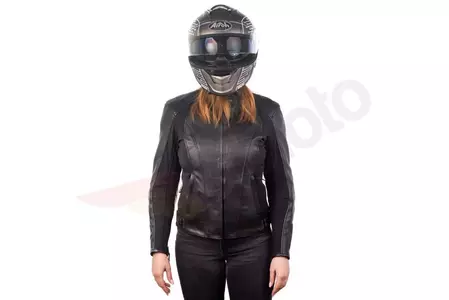 Jachetă din piele pentru femei pentru motociclete Adrenaline Siena 2.0 PPE negru 2XL-5