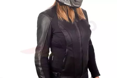 Jachetă de piele pentru femei pentru motociclete Adrenaline Siena 2.0 PPE negru L-11