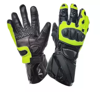 Rękawice motocyklowe skórzane Adrenaline Lynx Sport PPE czarny/fluorescencyjny 2XL - A0648/20/60/2XL