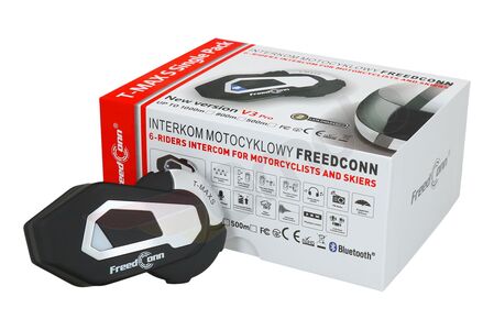 Interkom FreedConn T-max S V3 Pro Single 1 kask 1500 m 6 osób konferencja