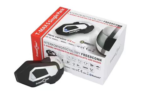 FreedConn T-max S V3 Pro Единичен 1 шлем 1500 м Конферентен интерком за 6 души-2
