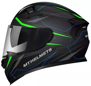 MT kacige KRE Intrepid motociklistička kaciga za cijelo lice s vizirom, mat crna/fluo zelena, XL-1