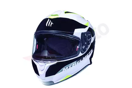 MT Helmets Casco integral de moto Targo Enjoy blanco/negro/amarillo fluo M-1