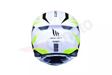 MT Helmets Casco integral de moto Targo Enjoy blanco/negro/amarillo fluo M-3