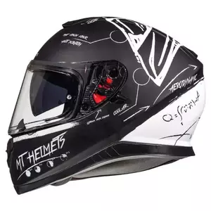 Kask motocyklowy integralny MT Helmets Thunder 3 SV Board z blendą czarny mat/biały XXL - MT105540018/XXL