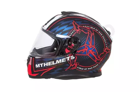 MT Helmets Thunder 3 SV Isle of Man integral motorcykelhjälm med visir matt svart/röd/blå L - MT10550500536/L
