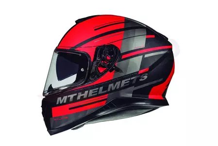MT Helmets Thunder 3 SV Pitlane motociklistička kaciga za cijelo lice s vizirom, mat crvena/siva M-2