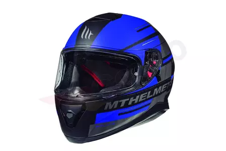 MT šalmai Thunder 3 SV Pitlane integralus motociklininko šalmas su skydeliu matinis pilkas/juodas/mėlynas M-1