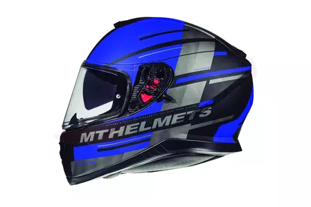 MT šalmai Thunder 3 SV Pitlane integralus motociklininko šalmas su skydeliu matinis pilkas/juodas/mėlynas M-2