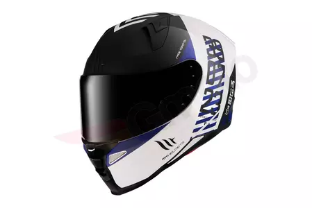 MT Helmets Revenge 2 Chrono integrált motoros sisak szőnyeg fekete/kék/fehér M-1