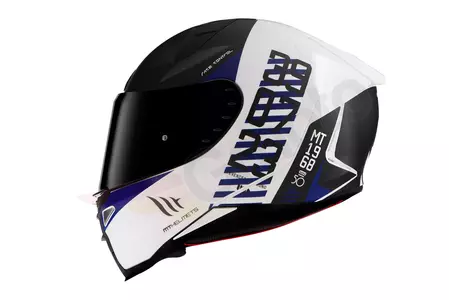 MT Helmets Revenge 2 Chrono integrált motoros sisak szőnyeg fekete/kék/fehér M-2