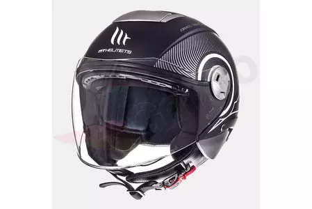 MT Helmets City Eleven SV offener Motorradhelm mit Visier mattschwarz/weiß XS - MT101838023/XS