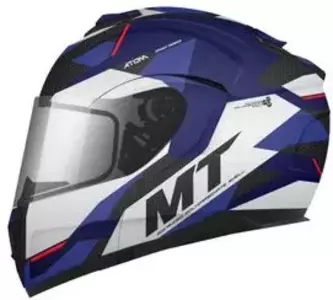 Kask motocyklowy szczękowy MT Helmets Atom SV Transcend z blendą szary/niebieski połysk S - MT10525514704/S
