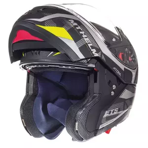 Kask motocyklowy szczękowy MT Helmets Atom SV Divergence z blendą szary mat/żółty fluo XS - MT105246401233/XS