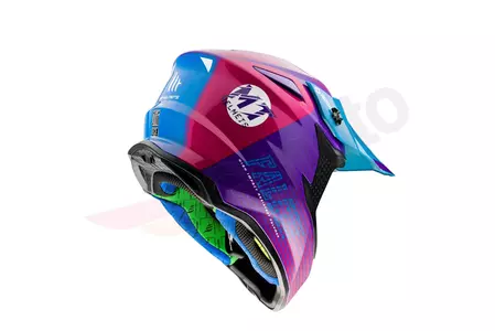 Kask motocyklowy enduro MT Helmets Falcon System różowy/niebieski L-3