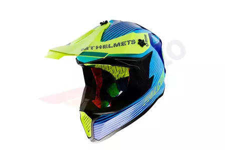 Kask motocyklowy enduro MT Helmets Falcon System żółty fluo/niebieski L-1