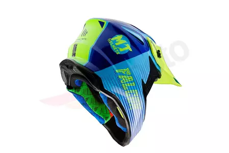 Kask motocyklowy enduro MT Helmets Falcon System żółty fluo/niebieski L-3