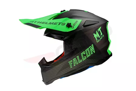 Kask motocyklowy enduro MT Helmets Falcon System zielony/czarny mat M-2