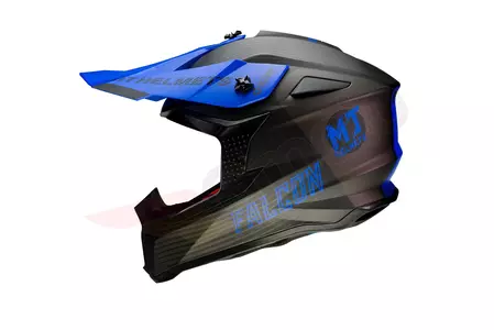 Kask motocyklowy enduro MT Helmets Falcon System niebieski/czarny mat L-2
