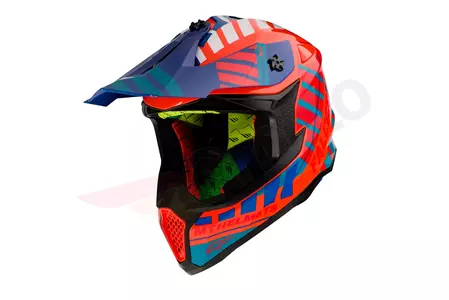Kask motocyklowy enduro MT Helmets Falcon Energy niebieski/pomarańczowy fluo L-1