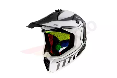 MT Helmets Falcon Warrior albă/neagră L cască de motocicletă enduro-1