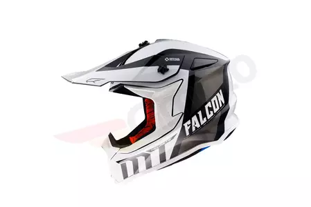 Kask motocyklowy enduro MT Helmets Falcon Warrior biały/czarny L-2