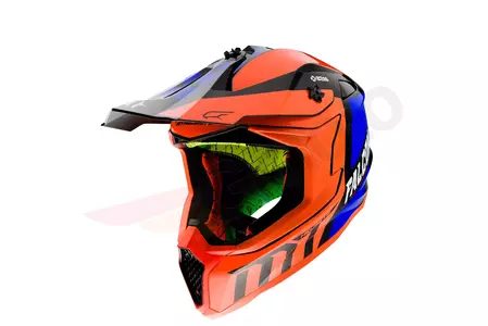 MT Helmets Falcon Warrior enduro helma na motorku oranžová/modrá/bílá M