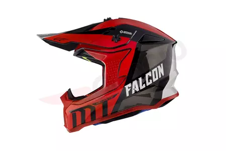MT šalmai Falcon Warrior raudonas/juodas enduro motociklininko šalmas L-1