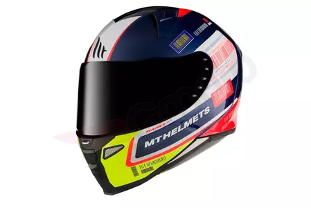 MT Helmets Casque moto intégral Revenge 2 RS bleu/blanc/jaune fluo M-1