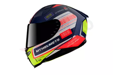 Motociklistička kaciga koja pokriva cijelo lice MT Helmets Revenge 2 RS plava/bijela/fluo žuta S-2