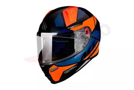 MT Helmets Casque moto intégral Revenge 2 Scalpel noir/bleu/orange fluo M-1
