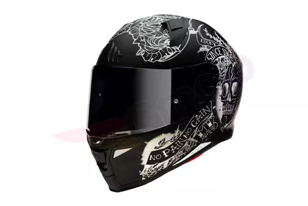 MT Helmets Revenge 2 Integral-Motorradhelm schwarz/weiß matt M-1