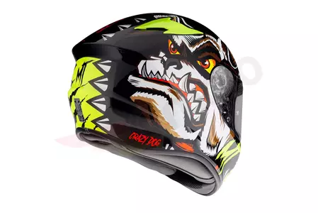 MT Helmets Targo Crazydog integreret motorcykelhjelm sort/hvid/fluegul M-3
